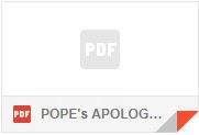 POPE’s APOLOGY to CHINA